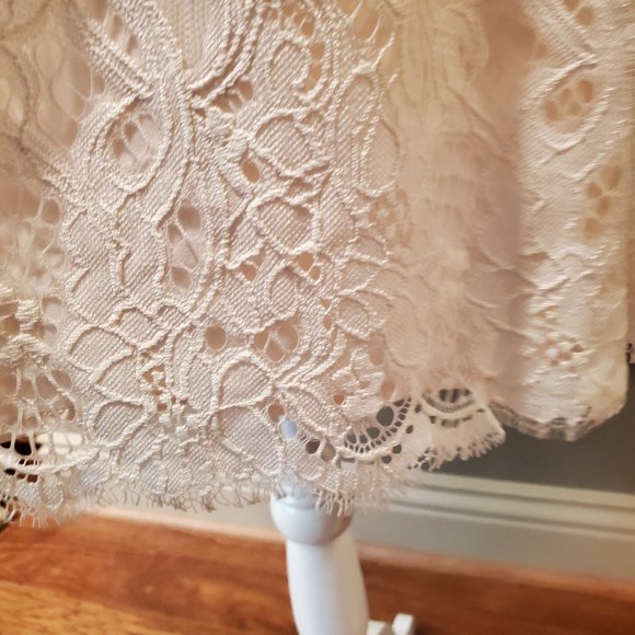 Off White Cream Lace Tank Top Style Blouse - Picture 6 of 11